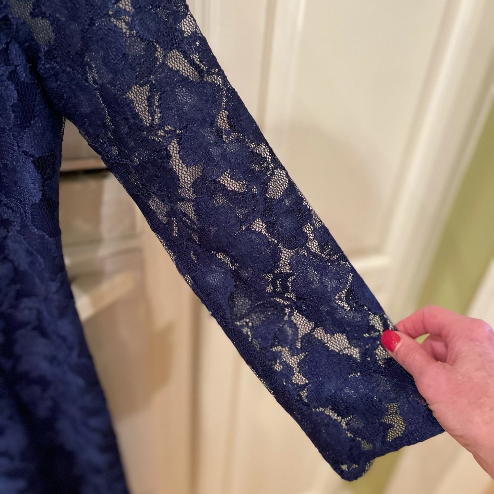 Blue Lace Cocktail Dress - Picture 3 of 7